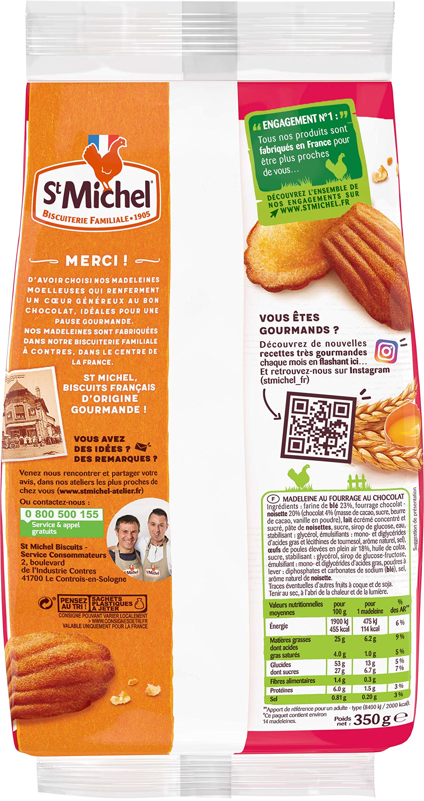st-michel-madeleines-fourr-es-chocolat-350g-x14-sachets image 3
