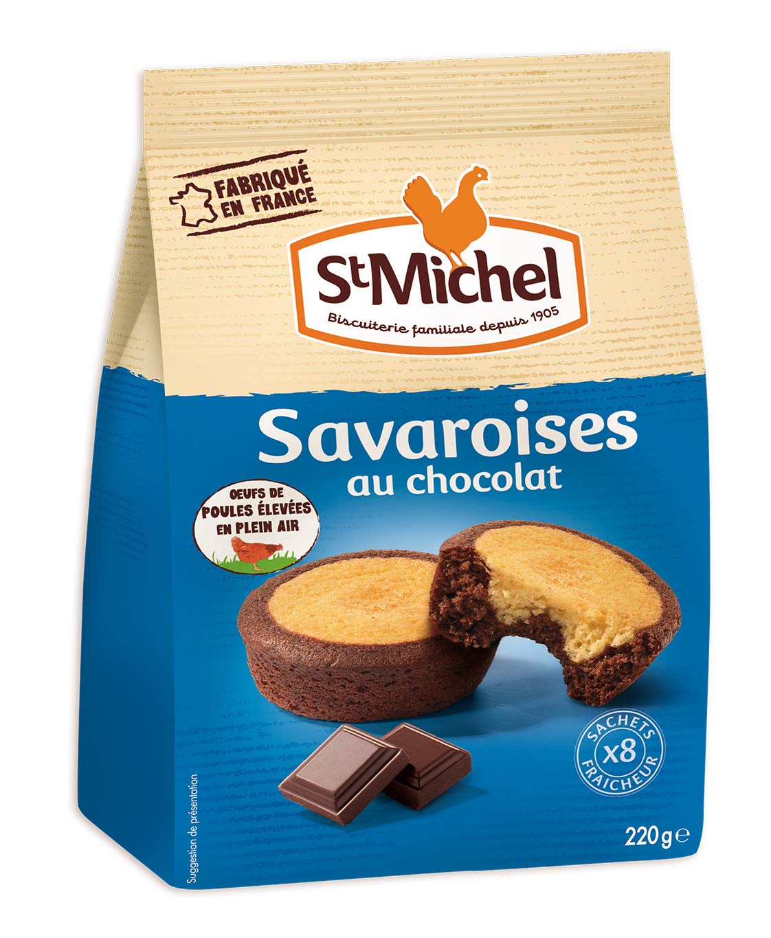 st-michel-savaroises-au-chocolat-8-sachets-individuels-220g image 1