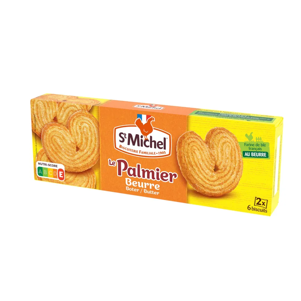 st-michel-palmier-au-beurre-fin-croustillant-2-sachets-12-biscuits-87g image 1
