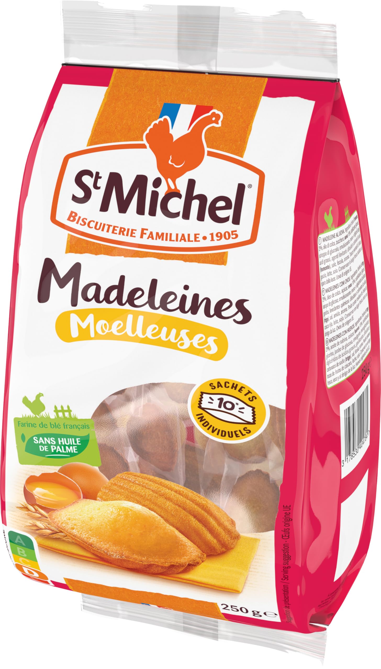 st-michel-madeleines-moelleuses-natures-sachets-individuels-250g image 1