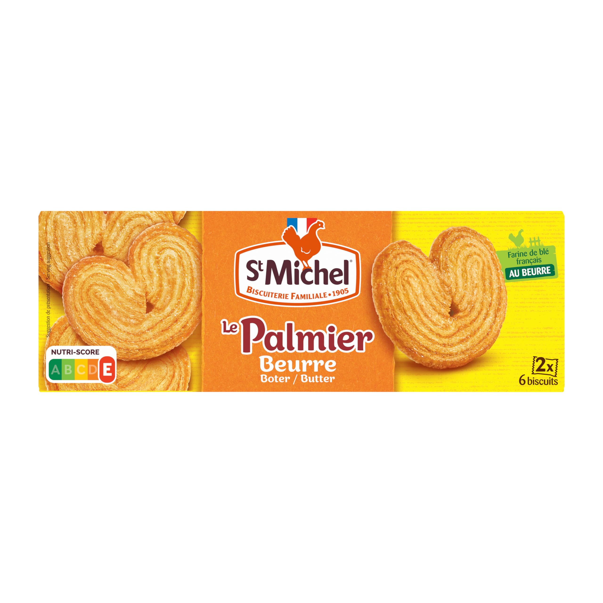 st-michel-palmier-au-beurre-fin-croustillant-2-sachets-12-biscuits-87g image 2