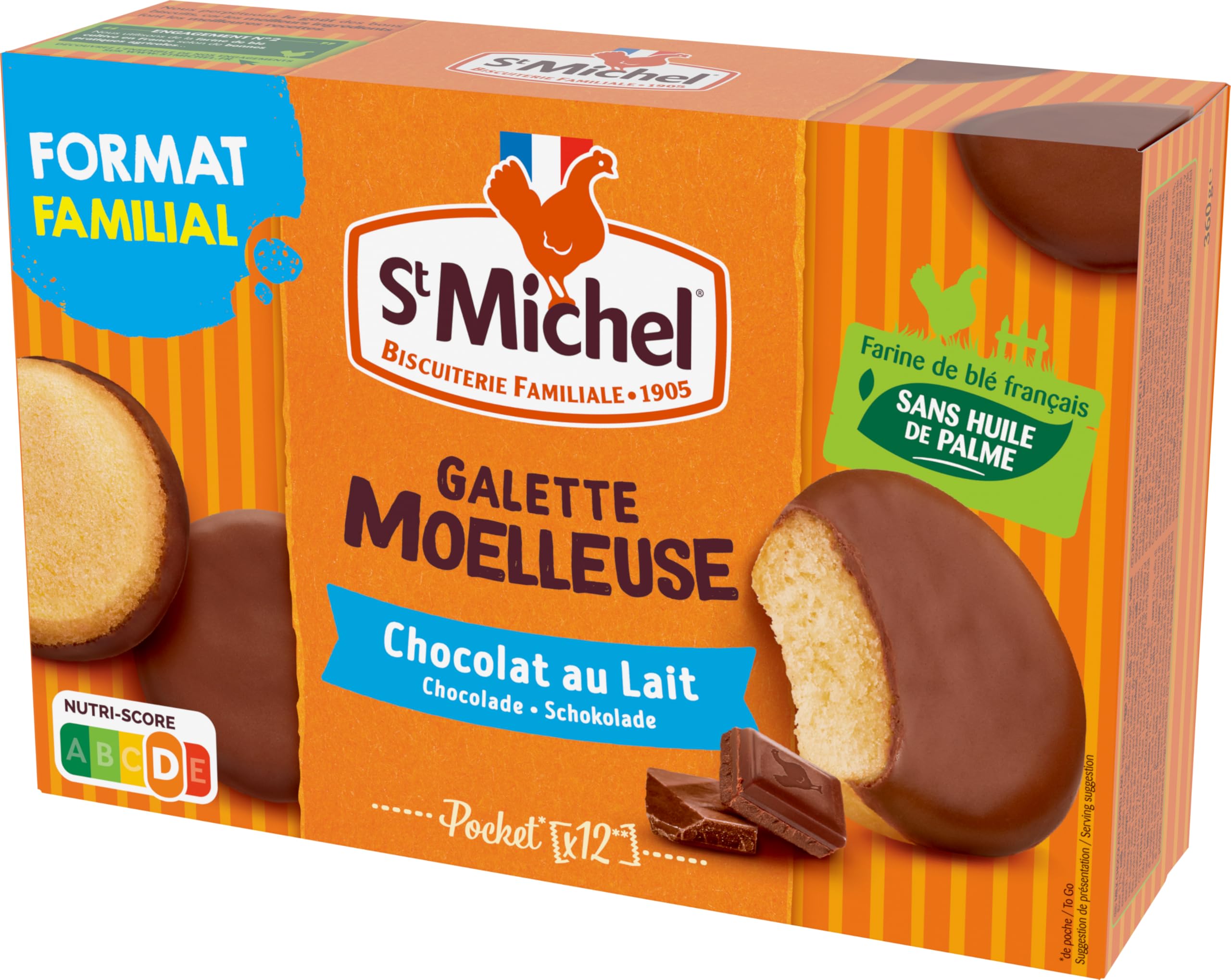 st-michel-galettes-moelleuses-au-chocolat-au-lait-360g-format-familial image 1