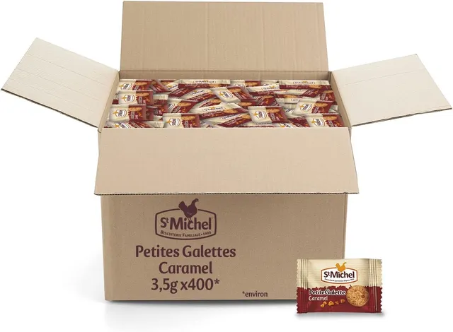 st-michel-petites-galettes-au-caramel-lot-400-sachets-individuels image 1