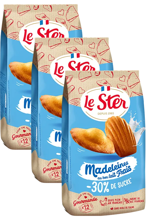 le-ster-le-p-tissier-madeleines-au-lait-frais-lot-de-3-x-12-30-de-sucre image 1