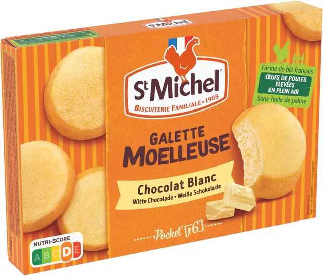 st-michel-galette-moelleuse-chocolat-blanc-pocket-180g image 1