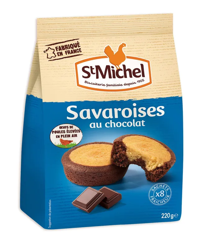 st-michel-savaroises-au-chocolat-8-sachets-individuels-220g image 1