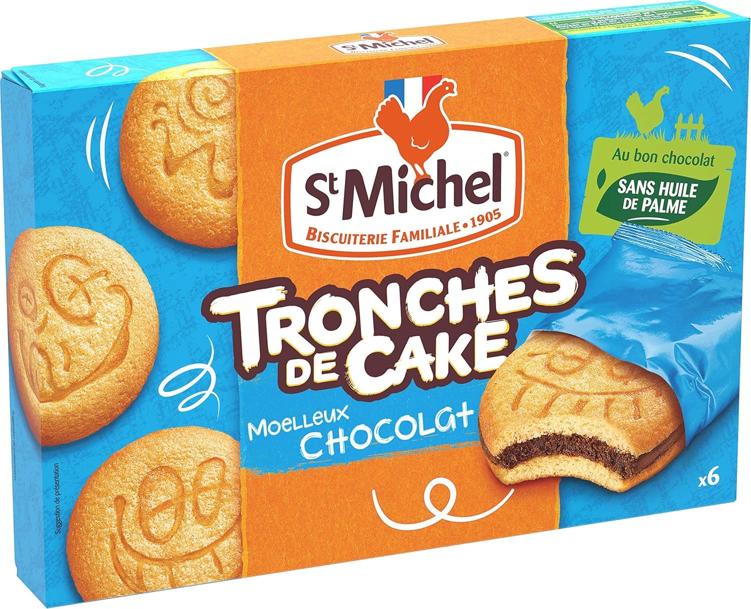 st-michel-tronche-de-cake-moelleux-au-chocolat-x6-175g image 1